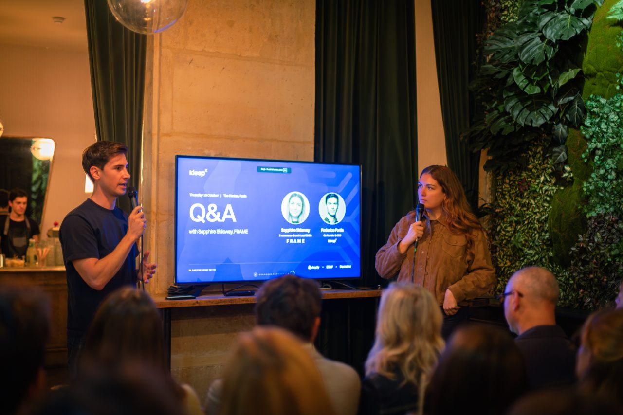 Federico Fortis and Sapphire Sidaway during the Q&A at The Hoxton, Paris